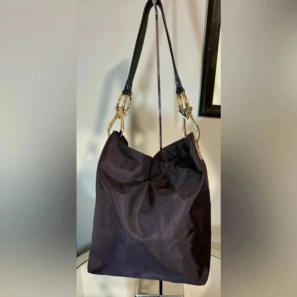Gently Used JEAN PIERRE KLIFA FOR ANTEPRIMA NUEVE Brown Nylon Bucket Bag - Picture 2 of 8